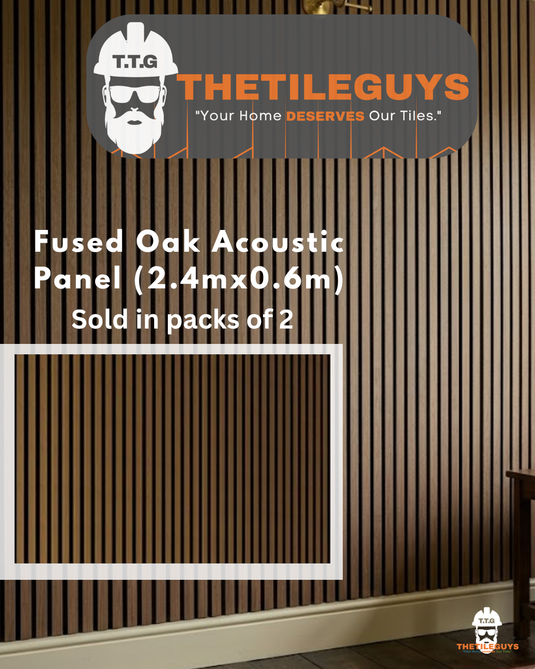 Fused Oak Acoustic Panel (2.4mx0.6m) (sold per box of 2) :: thetileguys.ie