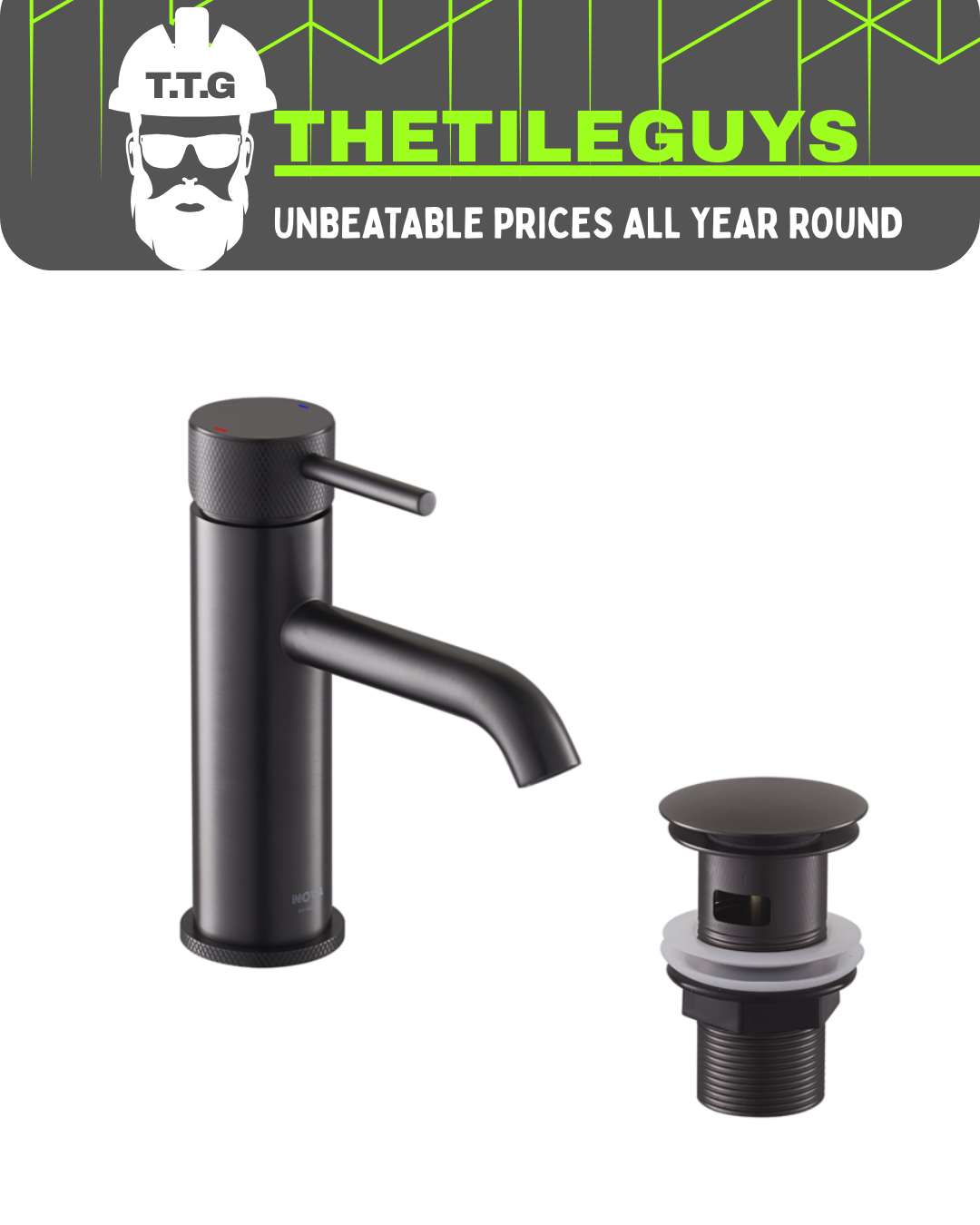 Ocean Gun Metal Mono Basin Mixer :: thetileguys.ie